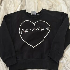 EUC Little Girls Friends Black Sweatshirt Size XS 6/6x